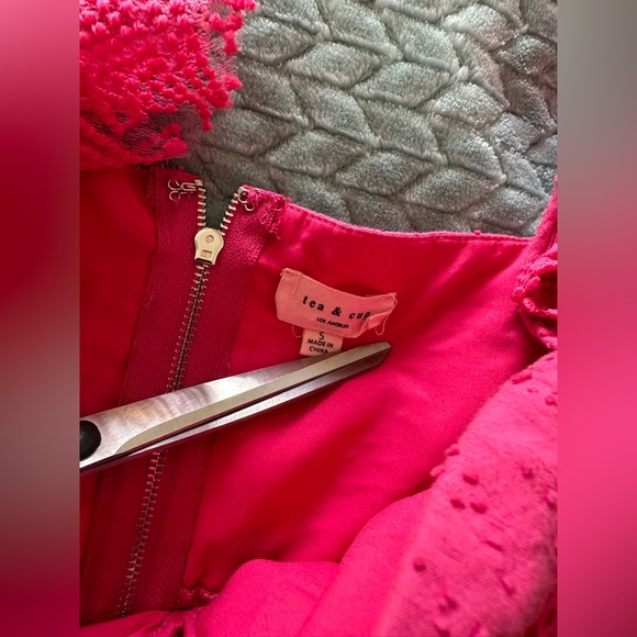 NWOT Tea & Cup Ruffled Dressy Blouse in Fuchsia - Picture 3 of 5